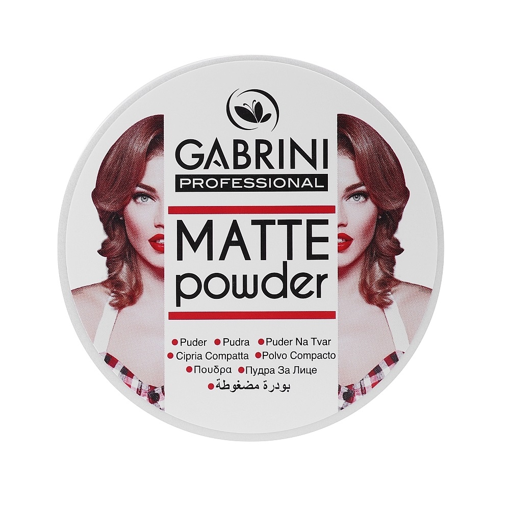 پنکک مات گابرینی Gabrini مدل matte powderشماره 01 با کاور فوق العاده وزن 12